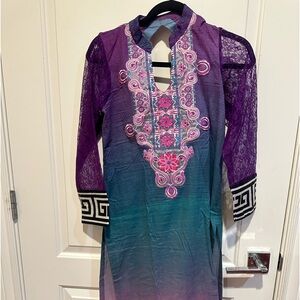 Pakistani style kurta with Duppata and pajami bottom